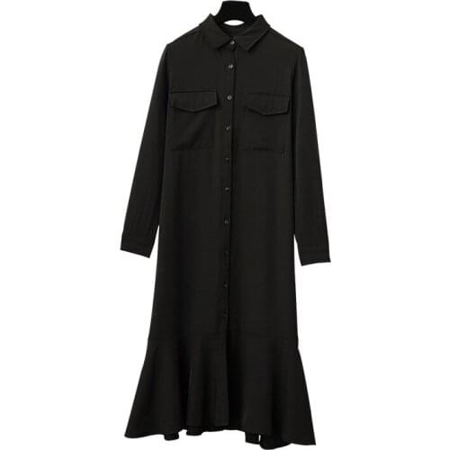 Black Elegant Pastel Harajuku Vestidos Trendy Vacation Robe Spring Fall Autumn Plus Size Dress Women Office Ladies Women Clothes