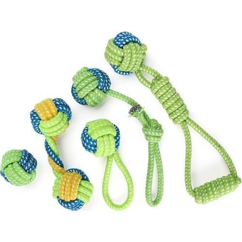 5 Sizes Pet Cotton Rope Knot Ball Non-toxic Colorful Grinding Teeth Chewing Dog Toy Training Rope Ball For Dog Cat