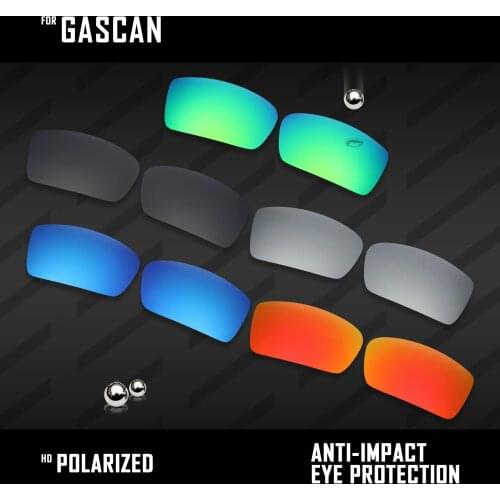 OOWLIT 5 Pairs Polarized Sunglasses Replacement Lenses for Oakley Oil Drum-Black & Silver & Ice Blue & Fire Red & Emerald Green