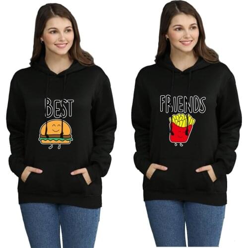 Best Friend Tops Long Sleeve Sweatshirt For Women Ladies Casual Oversized French Fry Hoodie Plus Size 4XL Merchandise