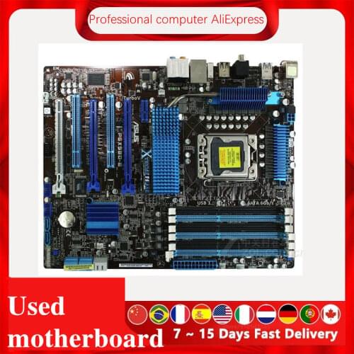 For ASUS P6X58D-E Used original motherboard Socket LGA 1366 DDR3 X58 X58M Desktop Motherboard