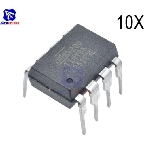 Diymore 10 PCS/Lot IC Chips ATTINY85-20PU ATTINY85 MCU 8BIT ATTINY 20MHZ 8 Pin DIP-8 ATTINY85 Microcontroller Integrated Circuit