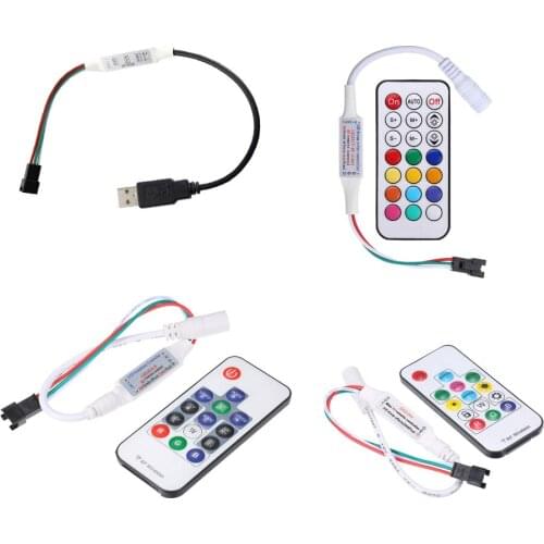 Mini 3 key RF 14key 17key 21key LED Pixel light remote Controller for WS2812 WS2811 SK6812 WS2812B APA102 6803 1903 Strip Light