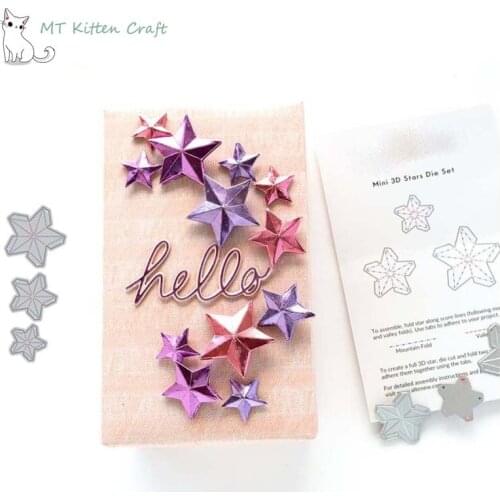 MT Craft Metal Cutting Dies 3D Pentagonal star Scrapbooking Photo Album Decorative Embossing Stencils Paper Cards Crafts Die Cut