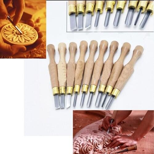9pcs Wood Carving Tools Set Chisel Gouges Woodcut Knife Hand Cutter for Arts Crafts DIY Woodworking Tool