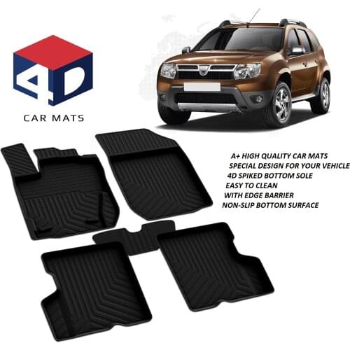 For Dacia Duster 4X4 2010-2017 Compatible 4D Pool Mat Floor Mat Rubber Set