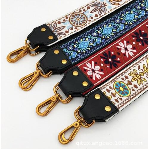 2020 New Strap for Shoulder bags Cotton Floral Design Classical Wide handle Belt Straps for Crossbody Women Bag 98 cm length