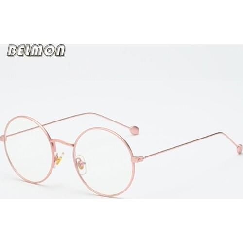 Spectacle Frame Men Opitcal Vintage Round Eyeglasses Computer Gaming Anti-Blue Rays Glasses Clear Lens For Male Eyewear RS551