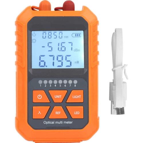 Optical Power Meter Mini Fiber Light Attenuation Tester Red-Light All-in-One Wavelength Memory Light Source Meter