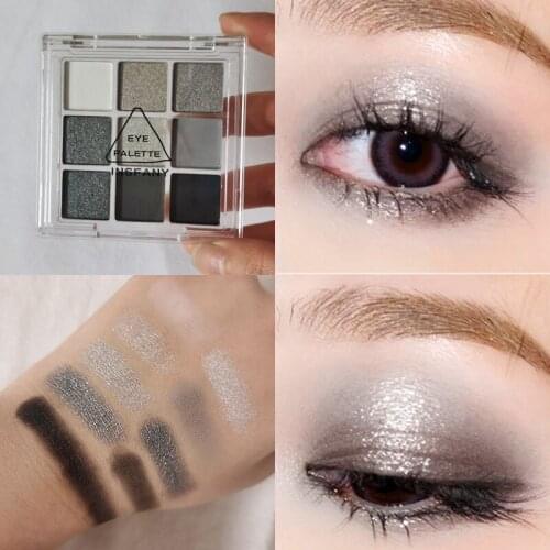 Smoky Makeup Eyeshadow Palette 9 Colors Decay City Pearly Matte Gray Shadow Stereo Eye Make Up Palette Cool Girl Cosmetics TSLM1