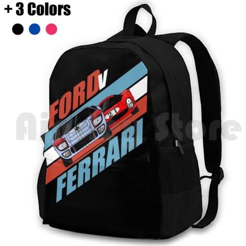 Vs Outdoor Hiking Backpack Waterproof Camping Travel Le Mans Le Mans 24H Gt Gt40 1966 Racing Motorsport Race Winners Black Car