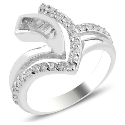 Silver 925 Sterling Zircon Stone Ring