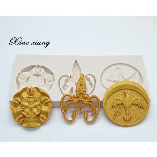 Bird And Banner Silicone Mold DIY Fondant Cake Decorating Tools Chocolate Gumpaste Lace border Mold Baking Utensils M2085