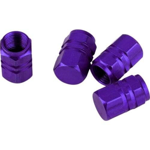 Universal 4Pcs/set Auto Bicycle Car Tire Valve Caps Aluminum Tyre Wheel Hexagonal Ventile Air Stems Cover Airtight Rims 5 Colors