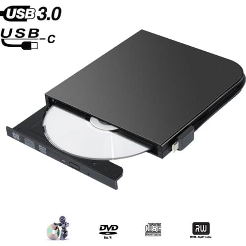 Universal Type C USB 3.0 External DVD/CD/ VCD Burner RW SVCD Drive Player Optical Drive for Mac/PC/Apple Laptop/OS/Windows