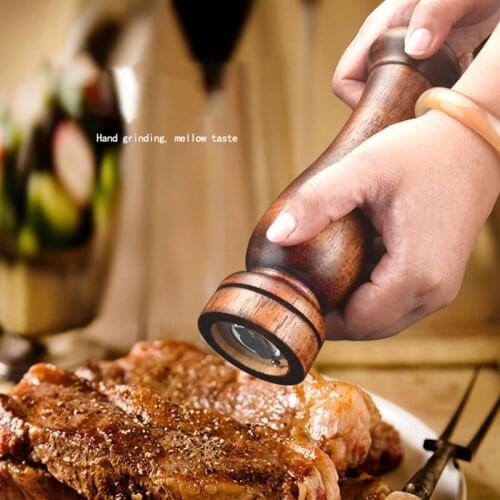 Vintage Wooden Pepper Powder Sesame Sea Salt Black Pepper Grinder Food Photography Props Kitchen Tools