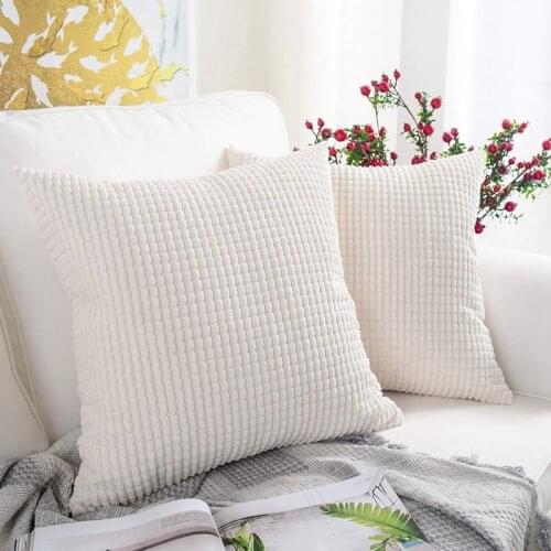 Quality Pack of 2, Corduroy Soft Solid Christmas Decorative Square Throw Pillow Covers Set Cushion Case for Sofa Bedroom Car 18
