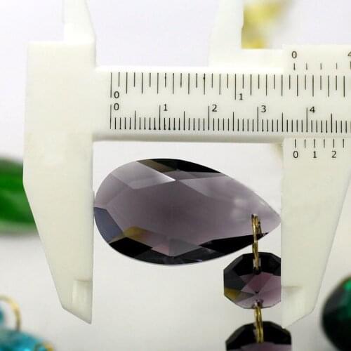 Top quality 22x92mm 10pcs/lot Violet K9 Crystal Chandelier Pendant Prism+ three pieces 14mm Crystal octagon Beads For Chandelier