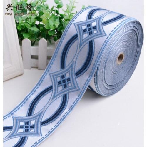 XWL 25M/Roll 90mm Wide Ethnic Woven Embroidery Jacquard Curtain Lace Trims Ribbon DIY Sewing Sofa Costumes Apparel Accessories