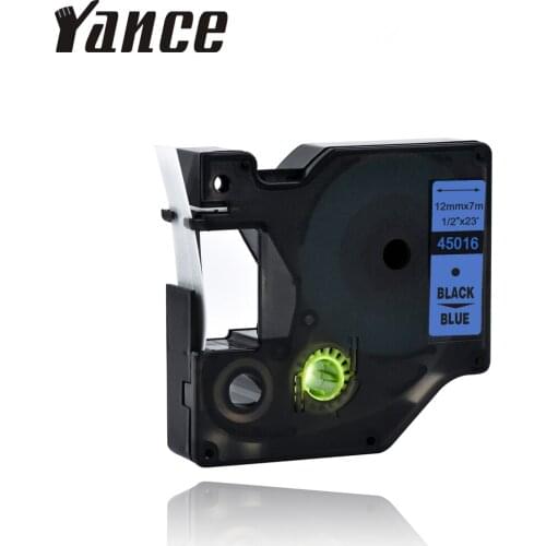 Yance 45016 Compatible Dymo label printer D1 12mm black on blue Label Tape for Dymo Label maker LM160 280 Dymo PNP