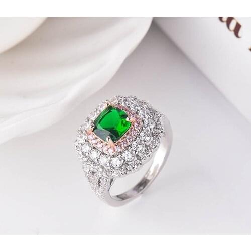 MENGYI Vintage Elegant Wedding Rings For Women Inlaid With Color Zircon Oversize Ring Jewelry For Luxurious Cocktail Party