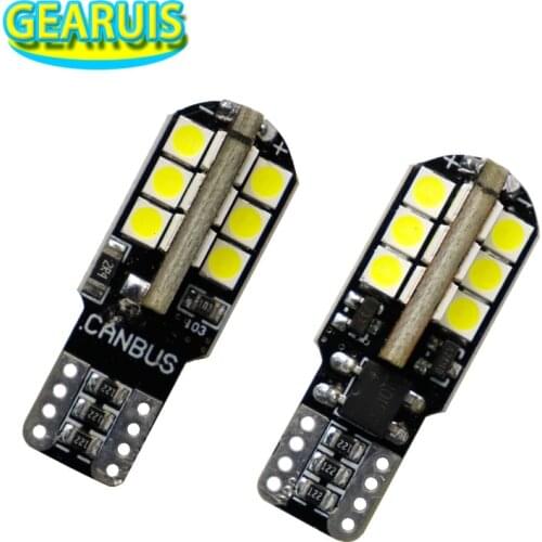 10pcs T10 Canbus 24 SMD 1W 3030 LED W5W Error free Non polar Parking License Plate Light Bulbs Car styling White 12V
