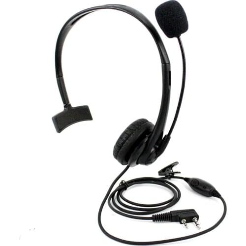 2 Pin PTT Earpiece Headset Mic for Baofeng KENWOOD QUANSHENG HYT UV-5R UV-5RA BF-888S Walkie Talkie Radio