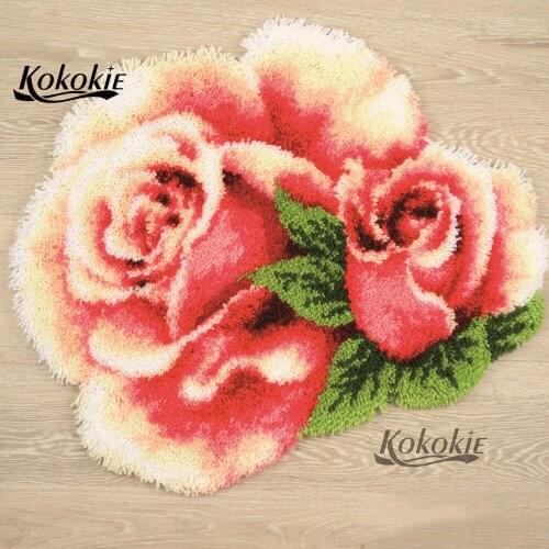 3d cushion blanket cross stitch kits latch hook diy rug flower pillow Crocheting Kit Rug Yarn handicraft Pillowcase Making kit