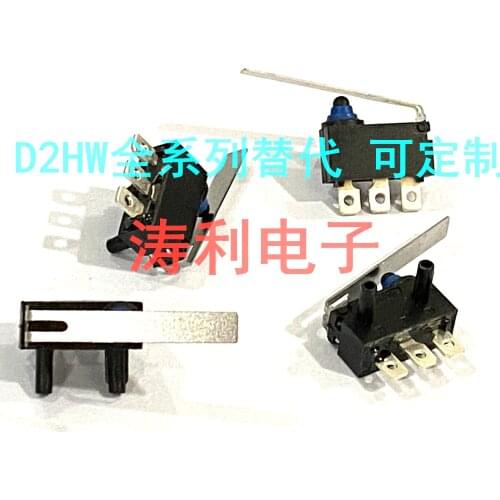 4pcs Car door lock micro-motion waterproof switch replace D2HW-BR221H 3feet long handle right button parking reversing image