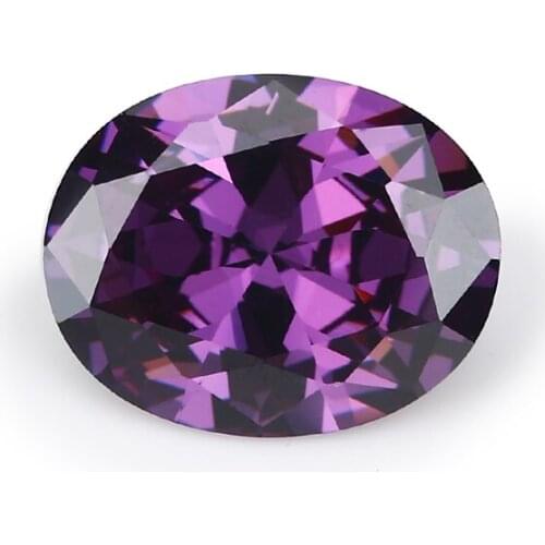 50PCS 2x3~13x18mm Oval Shape Loose CZ Stone Purple Color AAAAA Cubic zirconia Synthetic stone For Jewelry DIY Gems Stone