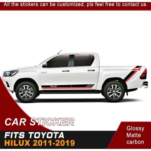Car Accessories Modified Stickers 4 Pcs Stripe Graphic Vinyls Pickup Protect Scratch Decals Custom FOR TOYOTA HILUX VIGO REVO