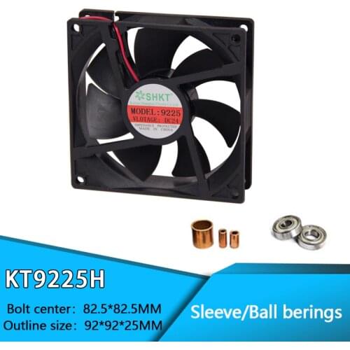 92mm x 25mm KT9225H Brushless PC Case CPU Cooler Cooling DC Fan 2 pin 12 V / 24 V Sleeve and Ball Bearing 92mm x 25mm
