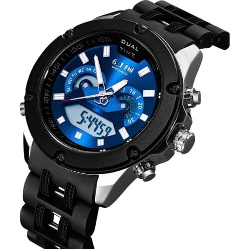 Mens Sport Watches Men 6.11 Top Luxury Brand Quartz Digital Clock Man Waterproof Leather Army Wrist Watch Relogio Masculino