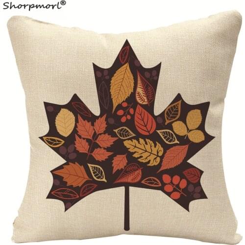 2021 Thanksgiving Maples Leaves Cushion Cover Home Decorative Linen Sofa Car Throw Pillow Case Funda Cojins 45x45CM