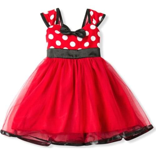 Girls Mouse Dress Gift Polka Dots Party Costume Baby Girl Winter Snowman Red New Year Girl Christmas Dress Girl 5Y