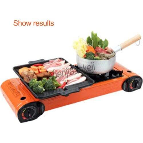 Double-headed barbecue Furnacelarge fire Outdoor Stove Camping cooker stove Liquefied Gas BBQ grill 1pc