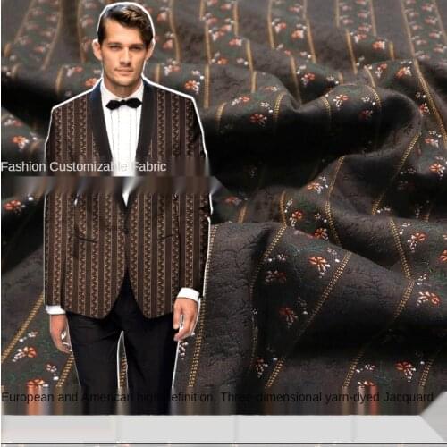 European and American Retro Flower Vine Three-Dimensional Yarn -Dyed Jacquard Suit Jacket Brocade Clothing Fabric