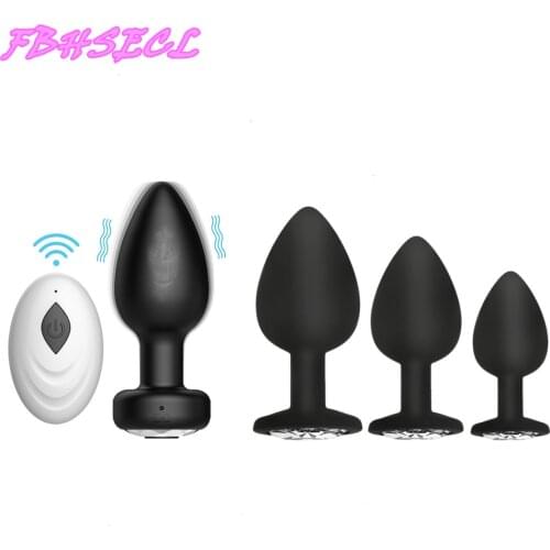 FBHSECL Smooth Anal Vibrators Gay Prostate Massage Silicone Wireless Remote Control Butt Plug Sex Toys for Couple Sex Shop