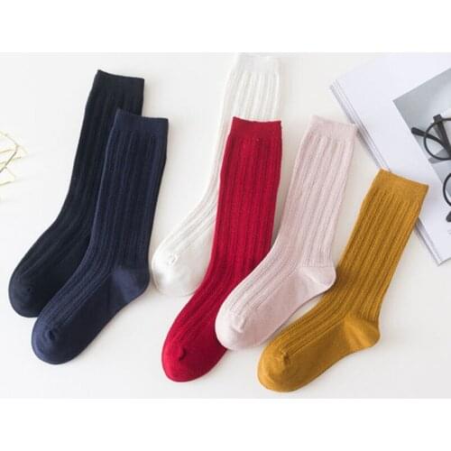 3-12Yrs Toddler girls knee high socks Spring autumn cotton long socks for girls sports socks kids children leg warmers calcetine