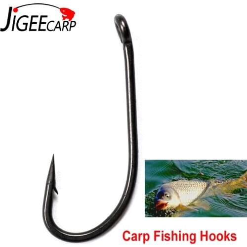 JIGEECARP 30pcs Carp Fishing Hooks D Carp Rig Hook Fishing Accessories High Carbon Steel Hair Rig Hooks Fishing Gear Hooks