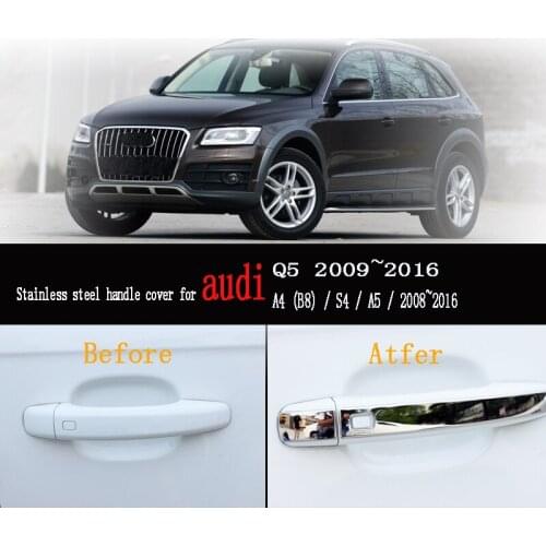 KARCNG 8pcs/set Car door handle cover stainless steel Chrome decorative sticker FOR 2009 2010-2016 AUDI Q5 A4