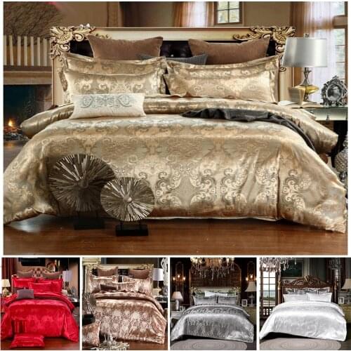 Dropship 2021 Fashion Wedding Duvet Cover Jacquard Weave Bedding Set For Adult Bedroom Comforter Set Luxury Queen Size Bed Sets