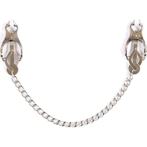 MaryXiong Metal Long Chain Nipple Clamps Tweezers Erotic Adult Game Breast Clips for Adult Couples Flirting Toys Sex Toy Product