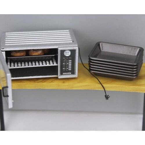 1/12 Dollhouse Miniature Accessories Mini Metal Plate Dollhouse Miniature Baking Tray for Doll House Decoration