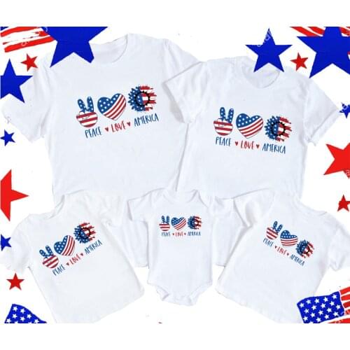 American Independence Day family matching t-shirt Happy 4th July Custom Family shirts Patriotic Family tops Freedom tees