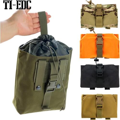 EXCELLENT ELITE Molle Dump Pouch Drawstring Magazine Utility Pouch Folding Dump Pouch Waist Bag