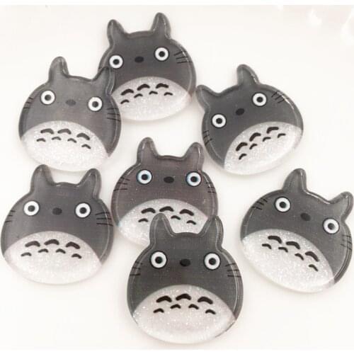 Colorful Glitter Kawaii Grey Chinchilla Flatback Acrylic Sheet Applique 20 Pcs Scrapbook DIY Decor Craft