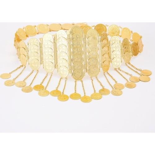 2021 Aug Middle East style Belt metal chain waistband long adjustable length wedding caftan dress belt