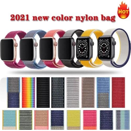Nylon Loop Watch Strap for Apple Watch Band 44mm 40mm for iWatch Series 6 Se 5 4 3 2 Watchbands 38mm 42mm Bracelet Accessories