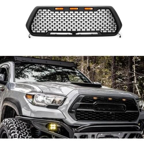 Car Grilles ABS Front racing grill Black Grille Mesh Racing Grill With LED Lights For Toyota Tacoma 2015 2016 2017 2018 2019